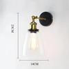 Clear Amber Oval Glass Shade Wall Lamps LED Lights for Home Living Room Decoration Bedroom Fixtures Retro Industrial Luminaire