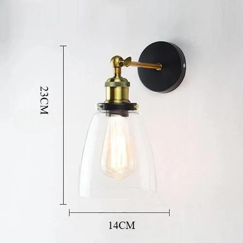 Clear Amber Oval Glass Shade Wall Lamps LED Lights for Home Living Room Decoration Bedroom Fixtures Retro Industrial Luminaire