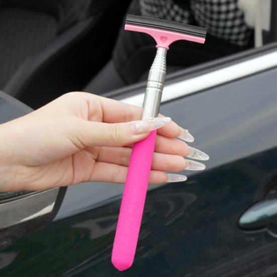 Extendable Car Side Mirror Wiper Window Squeegee Multi-Function Glass Cleaner for Rain Dirt Portable Compact Essential Auto Cleaning Tool for Cars