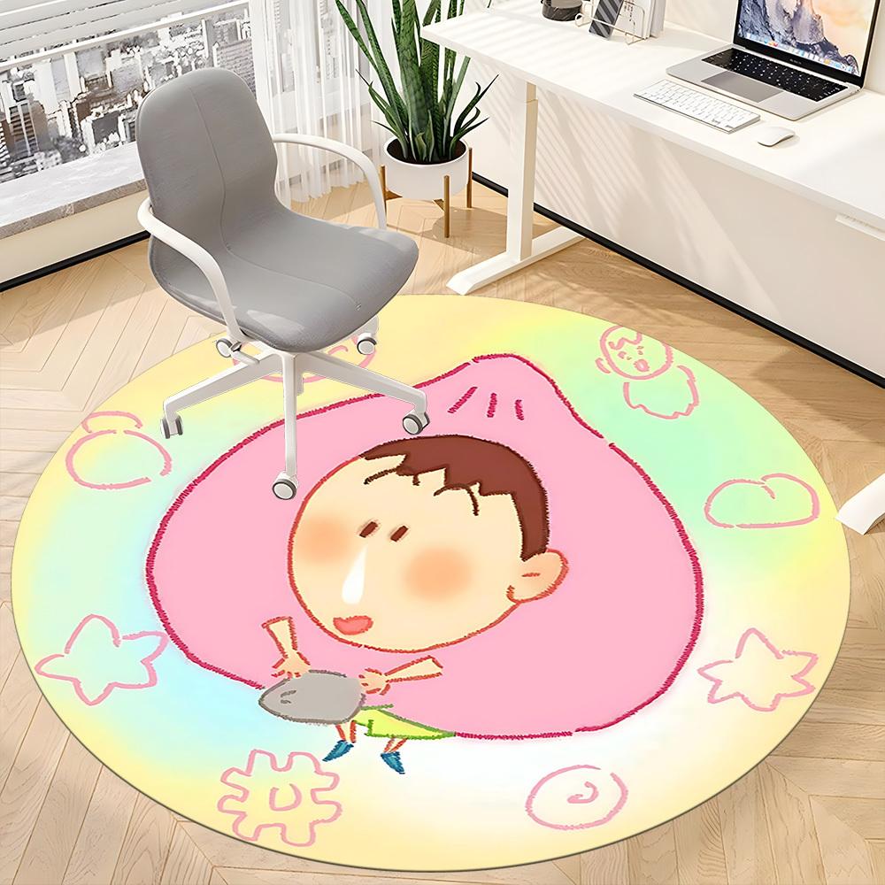 1 Stück Crayon Shinchan Stuhl Teppich für Büro Rutschfest, Maschinenwaschbarer Teppich für Büro, Raum Urlaubsdekoration für Weihnachten, Geburtstag Polyester