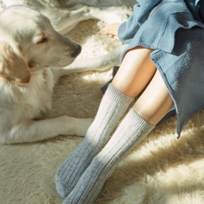 SNOOZY Rib Angora - Light Gray