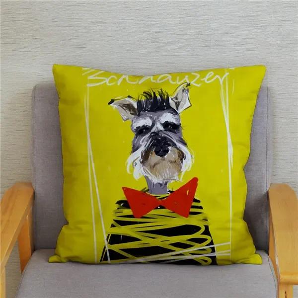 

Наволочка для домашней спальни с милым принтом шнауцера, декор для подушки 12x12Inch