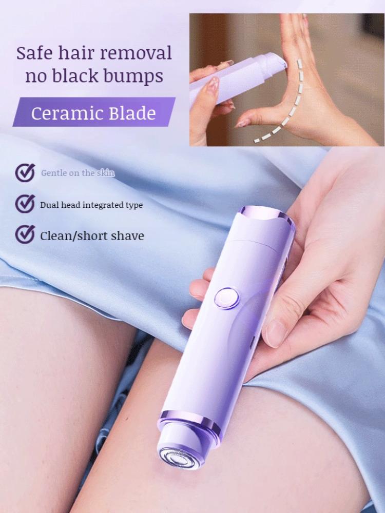 Portable USB Rechargeable Dual-Head Epilator Painless Electric Razor for Bikini, Body, and Face Hair Removal