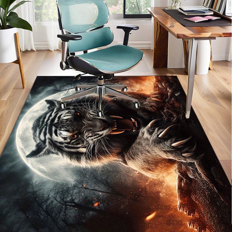 Tiger Stripes Pattern Design Office Rug Chair Mat, Entryway Carpet, Suitable for Front Door, Bedroom, Living Room, Desk, Holiday Gift