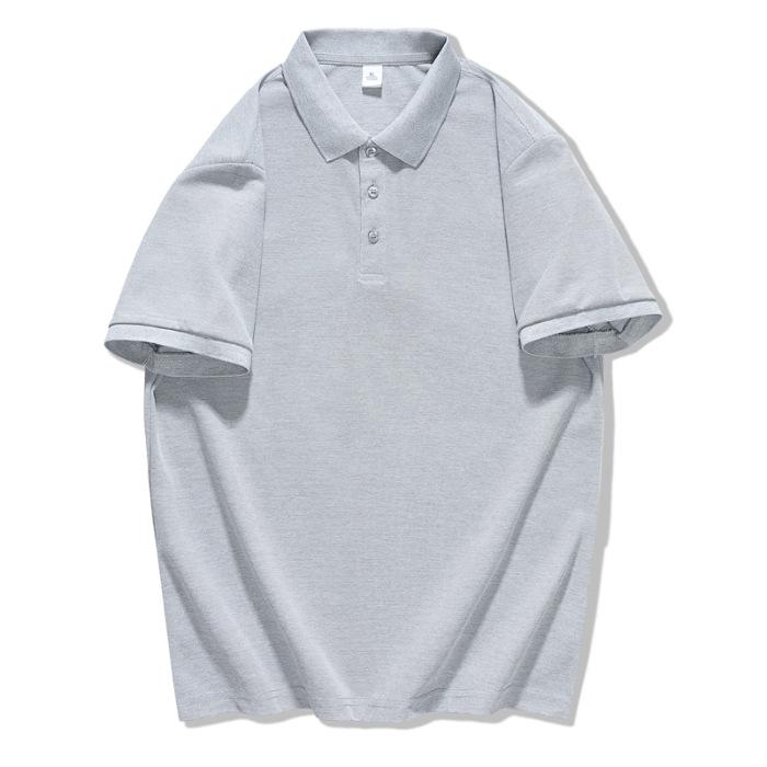 New Summer Polo Shirt Lapel Short Sleeve Loose Button Solid Color Top Short Sleeve