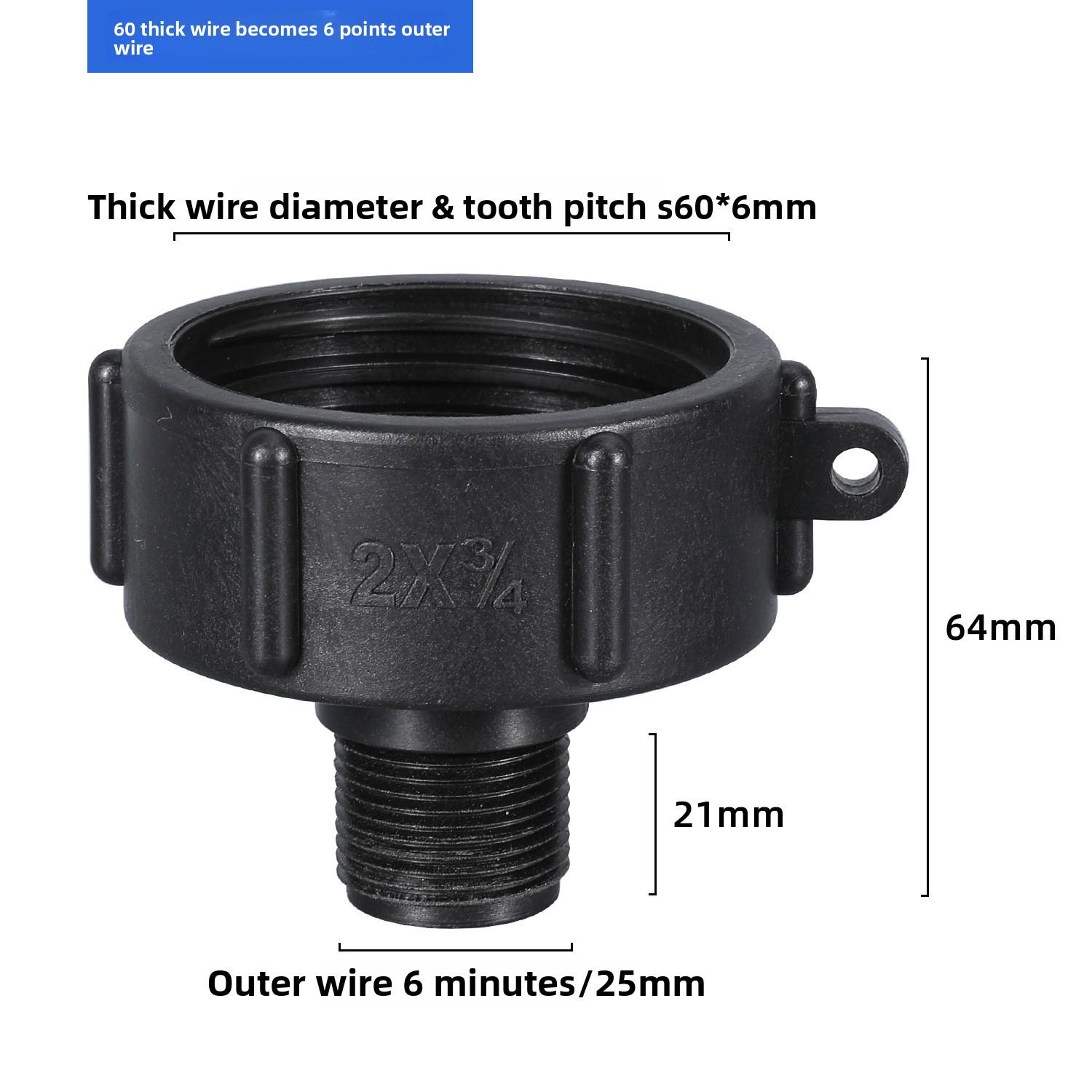 

Адаптер для IBC-контейнера - S60x6 груба різьба до 1/2 & 3/4 зовнішня внутрішня, нержавіючий носик для контейнерів для зберігання води