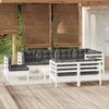 Day and Night - Day and Night Garden Furniture 9 Pieces with White Cushions Solid Pine Wood