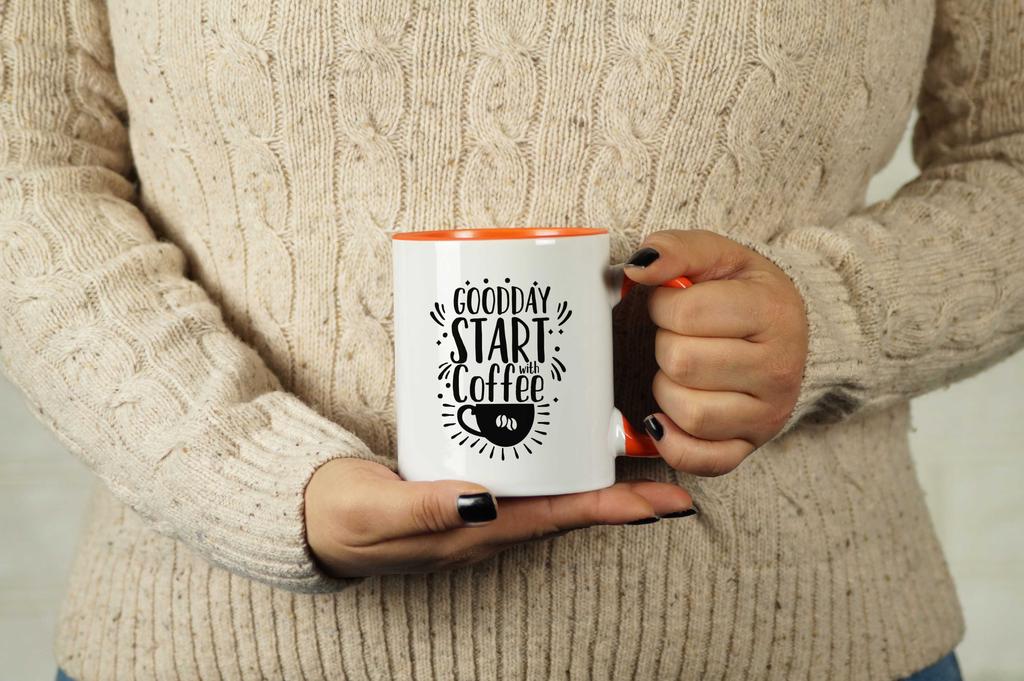 Inkdotpot Goodday Start With Coffee 11 Oz Ceramic Coffee Mugs Great For Co-worker Boss Gift For Coffee