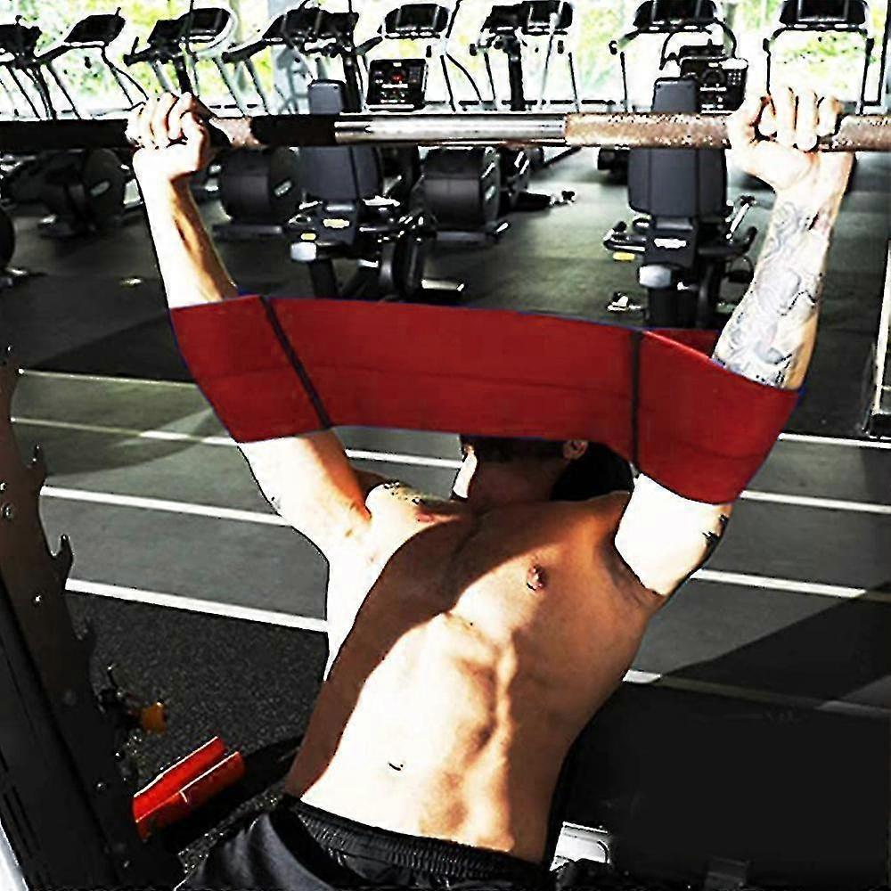 Bench Press Band Power Weight Lifting Training Fitness Increase Strength Push Up-L-Red