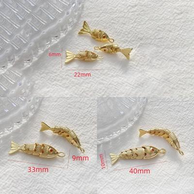 Modern Electroplated Fish Charm Craft Component for Customes Jewelry Making Necklace Bracelets Accessories Designs