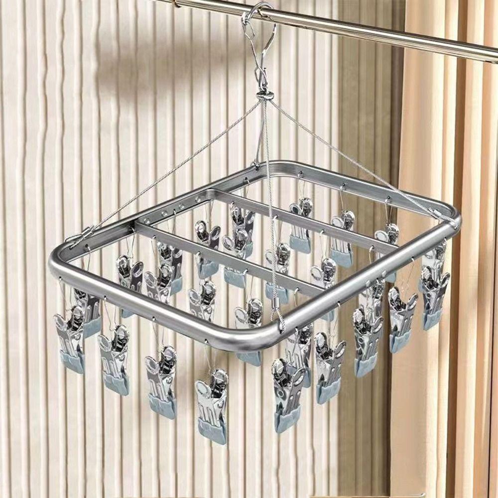 Windproof Socks Drying Rack Aluminum Zinc Zinc Alloy Towel Socks Hanger Practical Clothes Drying Rack Skirt
