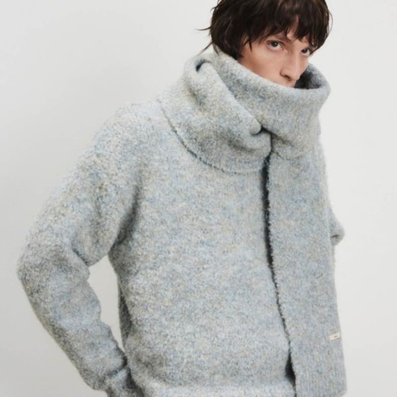 KUME Strickschal mit Wollmischung, Nebel