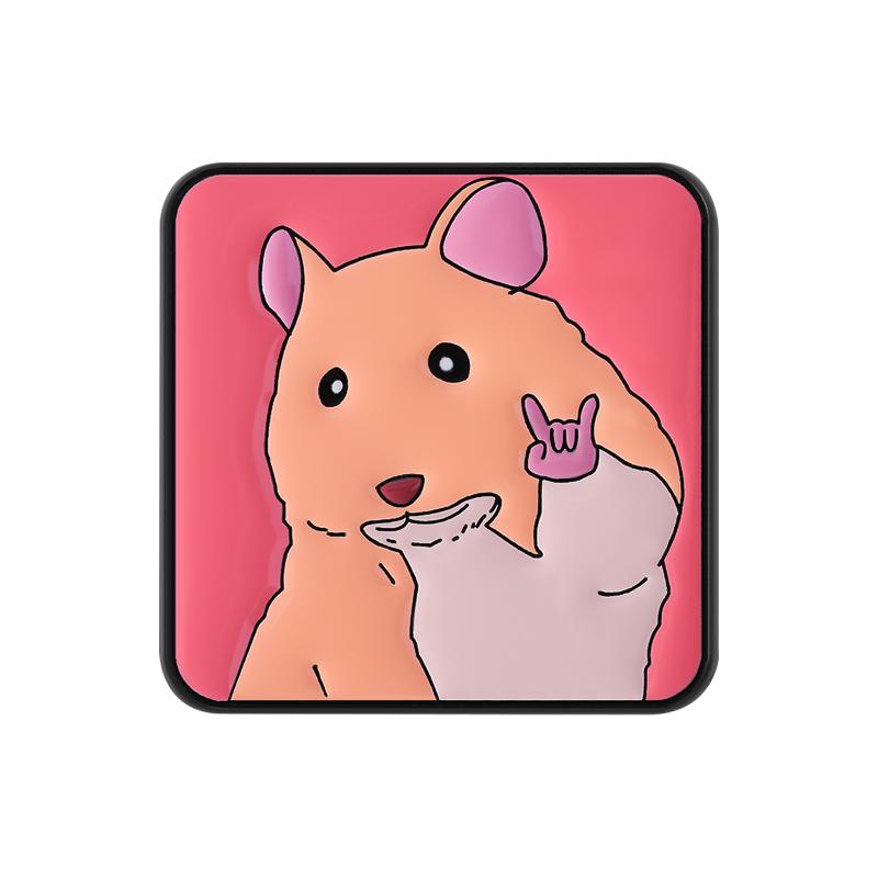 

Selfie Peace Hamster Enamel Pins Funny Catoon Mouse Animal Brooches Lapel Backpack Badge Jewelry Accessories Gifts for Friends