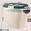 Contenedor de almacenamiento de arroz transparente con tapa abatible