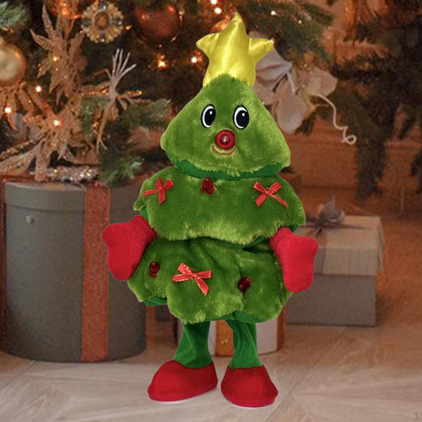 

Музыкальная плюшевая игрушка «Рождественская елка», поющая и танцующая елка, 15,75 мягкая электрическая интерактивная зелёный