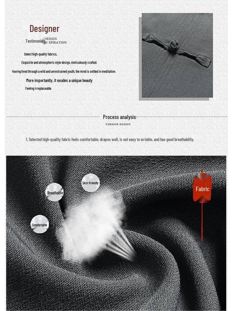 Summer Short-Sleeve Tang Suit Set for Middle-Aged and Elderly Men