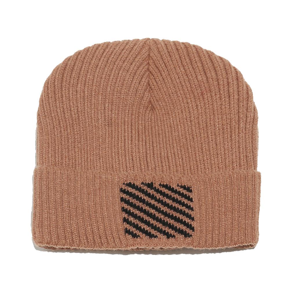 Hat Men's Autumn and Winter Cycling Pullover Hat Warm Fleece Ski Wool Ear Protector Hat Striped Knitted Hat Men's