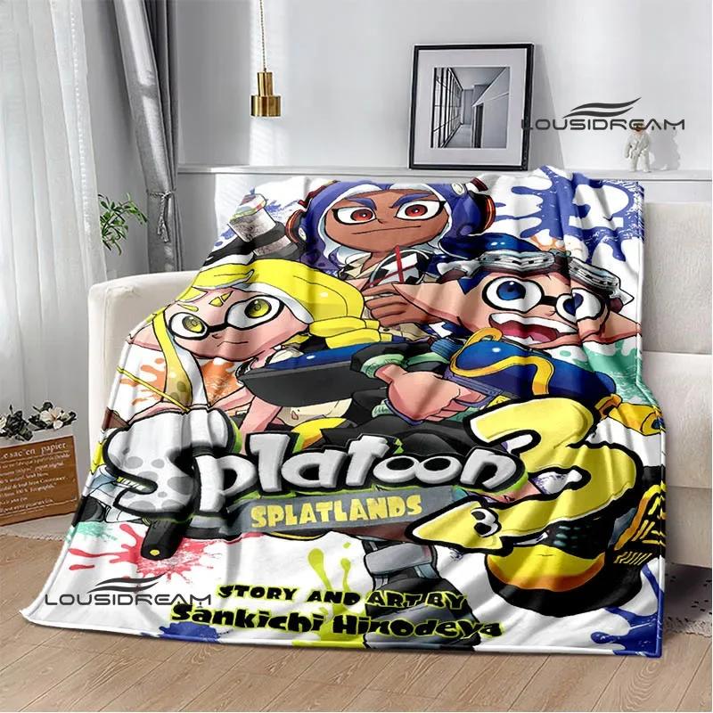 3D Cartoon game Splatoon printed blankets Picnic blanket Warm Flannel blankets Home bed linings blankets for beds Birthday Gift