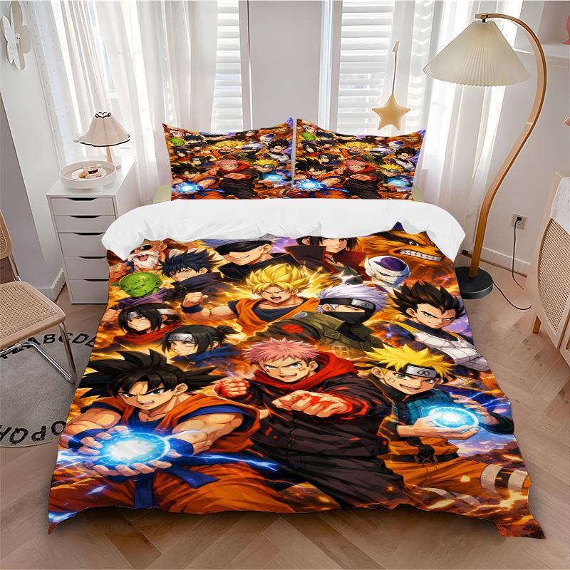 Superhero Anime Characters Print 3Pcs Bedding Setduvet Cover With 2 Bedropillowcase Home Birthday Gift