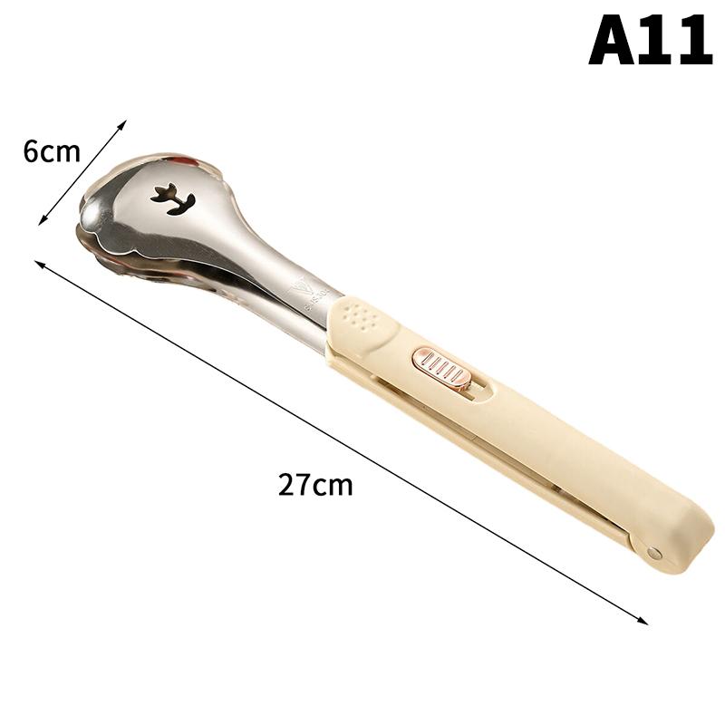Stainless Steel Food Tongs Household Kitchen Thickened Heat-resistant Steak Tongs Food Buffet Barbecue Roasted Meat Bread Clips