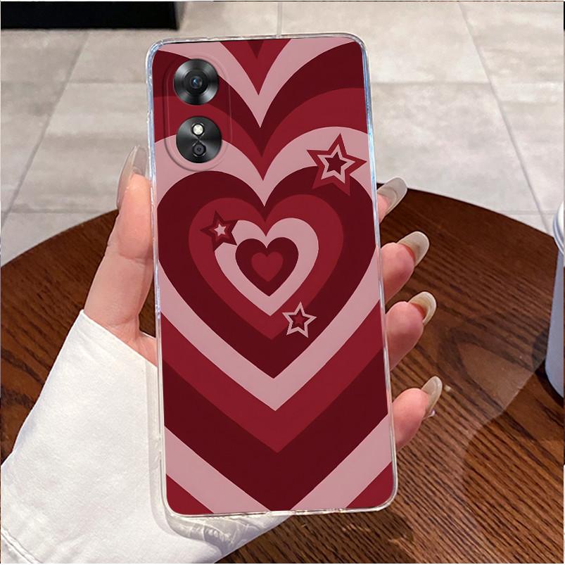 For Oppo A17 CPH2477 Back Cover Oppo A17K CPH2471 Case Clear Luxury Cute Cartoon Love Rabbit Funny Soft TPU Silicone Phone Case