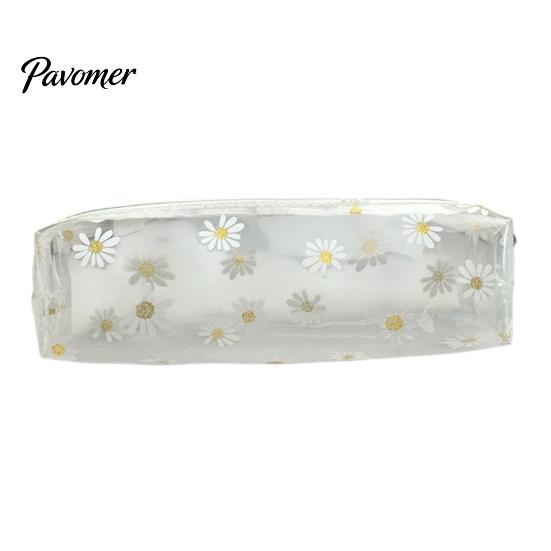 Macaron Color Pencil Case Flower Case, Large Capacity PVC Pen Pouch, Spill-proof Holder Waterproof Stationery Bag for Students, School Supplies