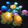 Outdoor Garden Lamp 3 Heads Design Realistic Looking Waterproof Automatic Charging Solar Powered Peony Flower Lamp Landscape Lighting