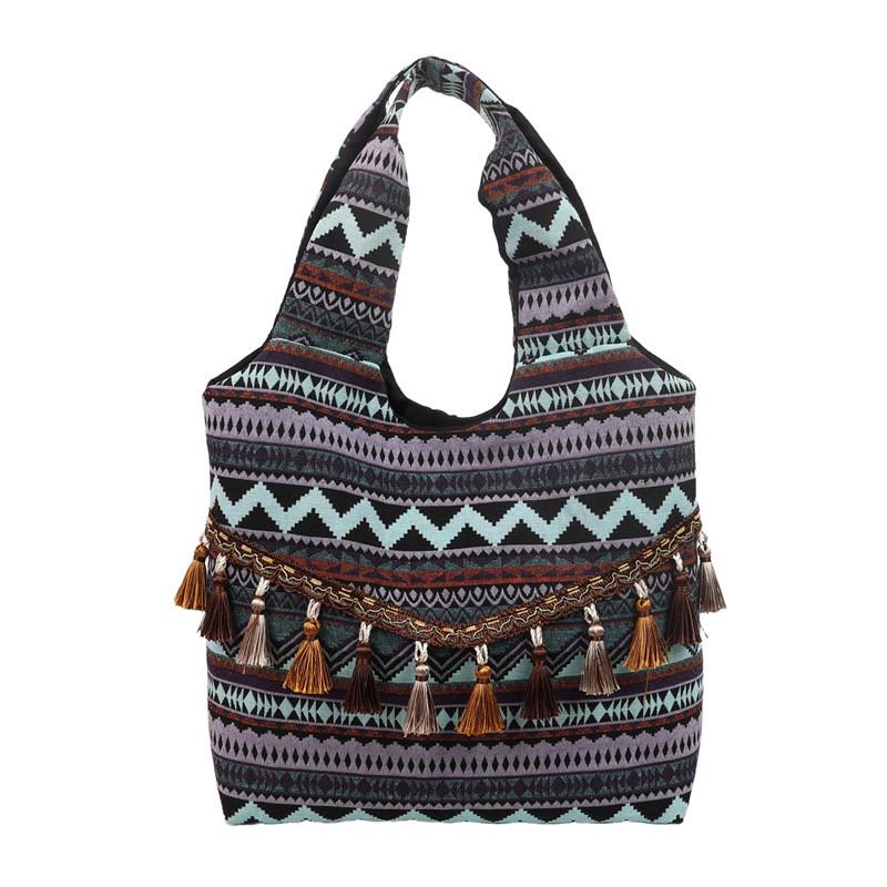 Fashion Linen Bag, New Large-capacity Portable Tote Bag, Fringed Shoulder Bag.