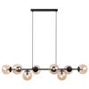 Siena Black Hanging Lamp 8-Flat Honey Lampshade E14