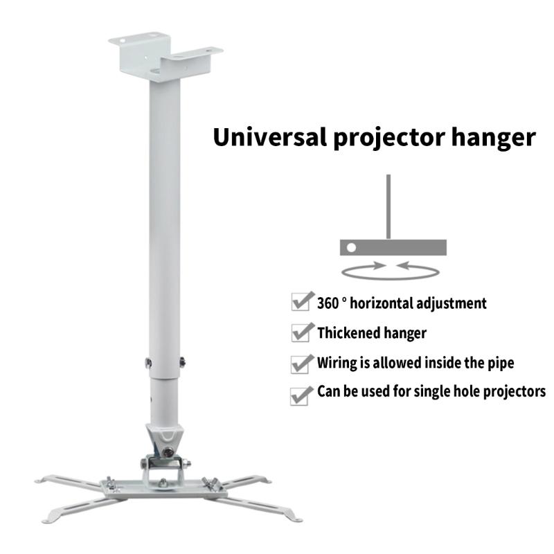 Universal Ceiling Projector Mount Holder with 360 Rotating and Adjustable Height for Home Theater or Office Setups