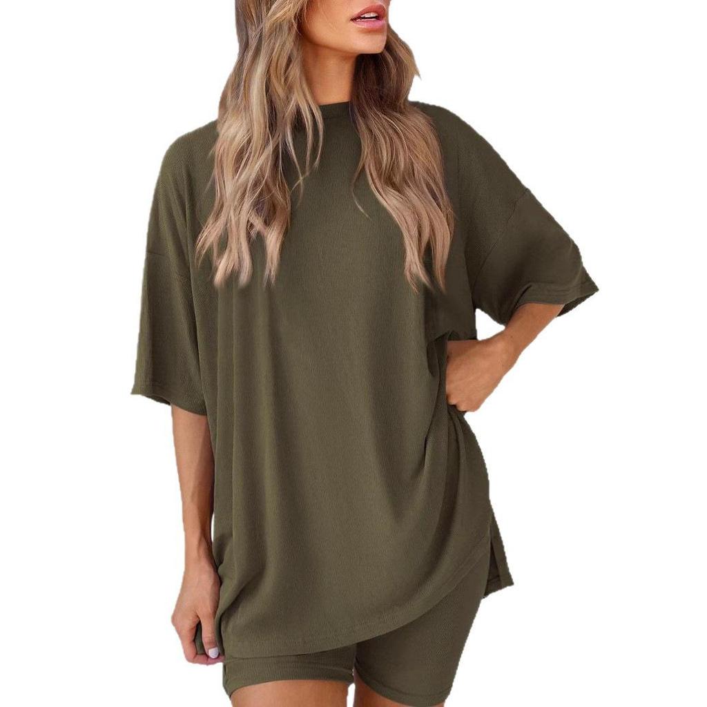 Set Pigiama Donna Casual Solido Colorato Largo Estate 2026 Europeo & Americano