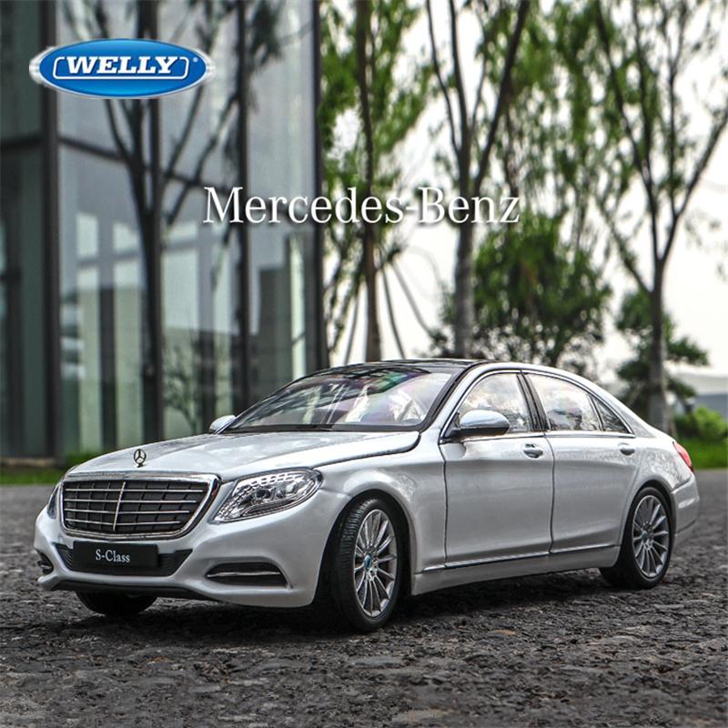 Welly 1/24 Mercedes Benz S-Class S500 литой автомобиль модель игрушечный транспорт литой металл модель автомобиля высокая имитация коллекция детские подарки