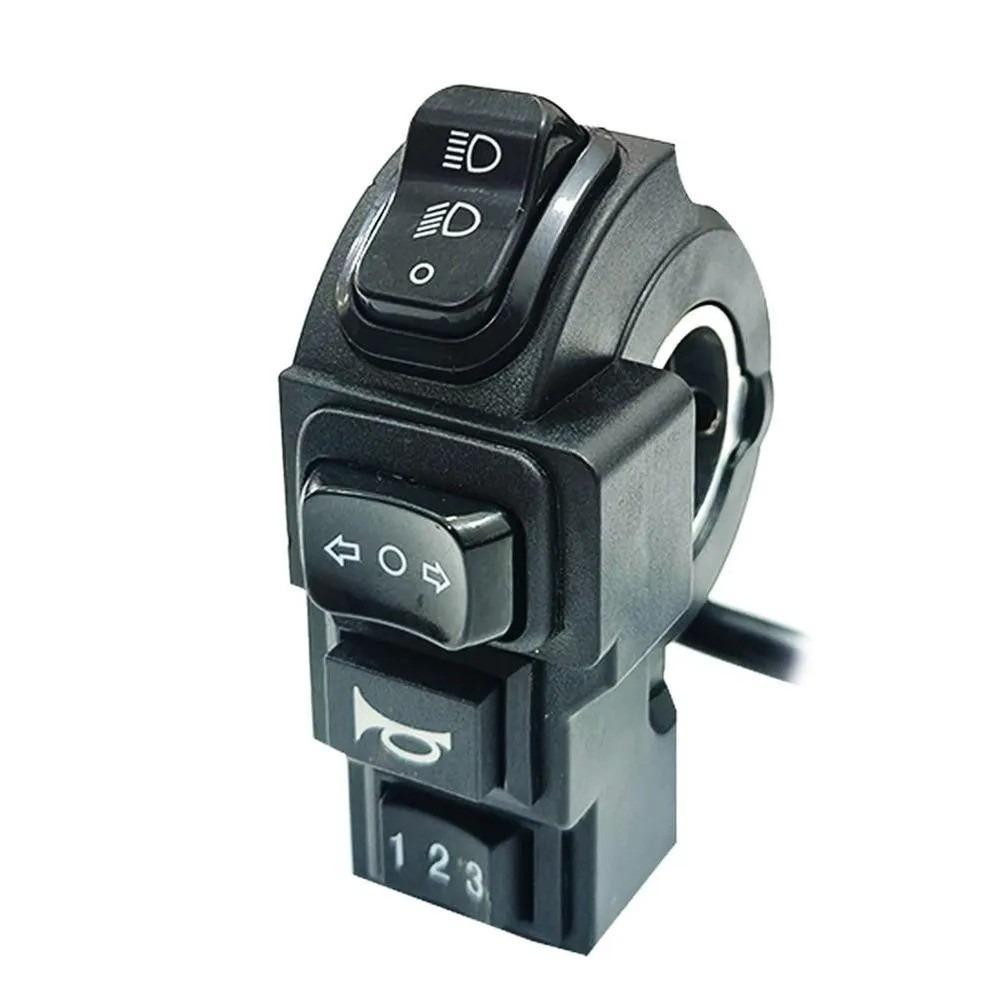 

Horn E-Bike Headlight Switch 4-in-1 Motorcycle Handlebar Switch for Electric Vehicles чёрный
