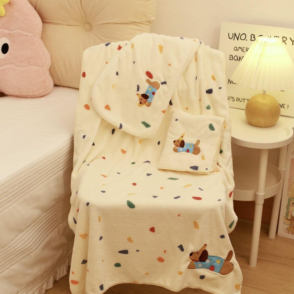 Absorbent Coral Fleece Bath Towel Cartoon Puppy Pool Towel Skin Friendly Soft Towel Set  Girls