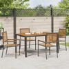 Garden Stackable Chairs 4 Pcs Brown and Black 54 X 56 X 90 Cm