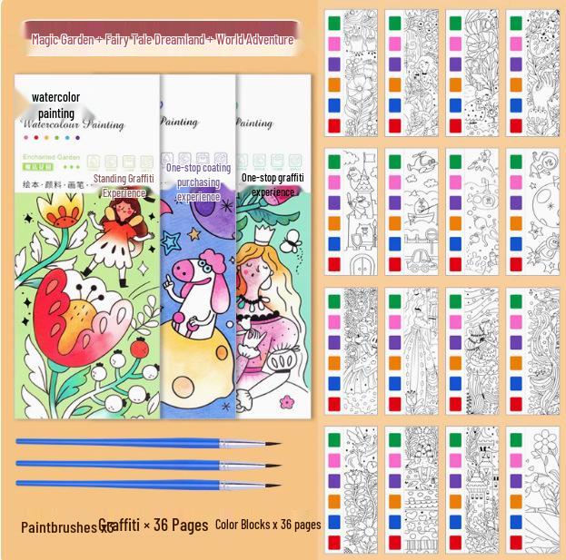 Feile Watercolor Sticky Notes & Bookmark Set: DIY Chinese Style Painting Kit for Kids