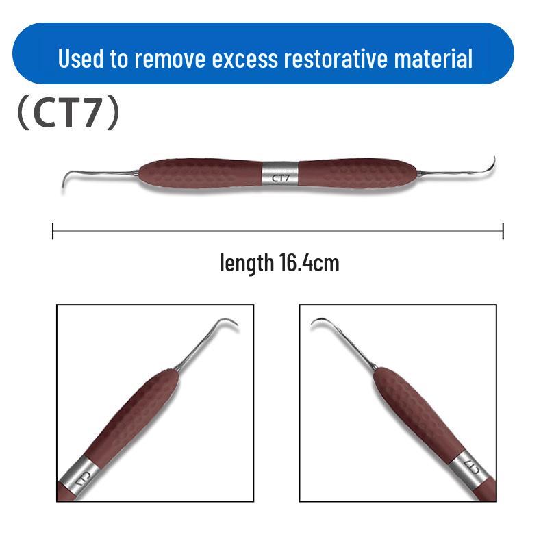 Dental Aesthetic Filling Resin Trimmer Kit, 7-Piece, New Silicone Handle, High-Temperature Resistant.