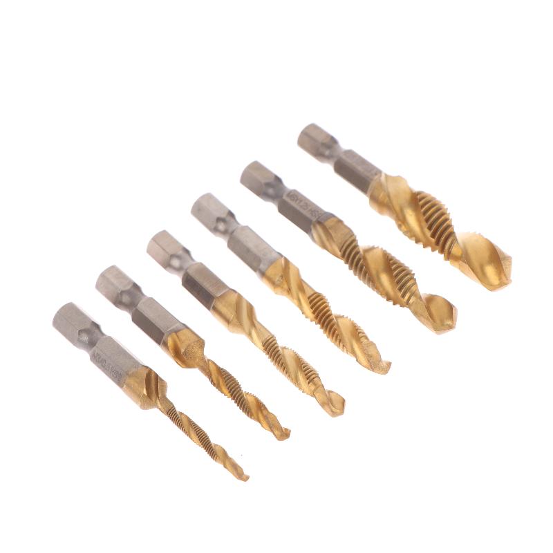M3 M4 M5 M6 M8 M10 Handwerkzeuge Sechskantschaft Titanbeschichtet HSS Schraubgewinde Metrisch Gewindebohrer Bohrer Schraubenmaschine Kombinationsgewindebohrer