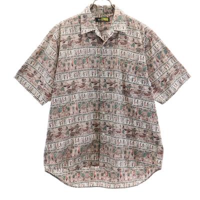 GRASS AREA Overall Handle Short Sleeve Aloha Shirt F Gurege Men's Used