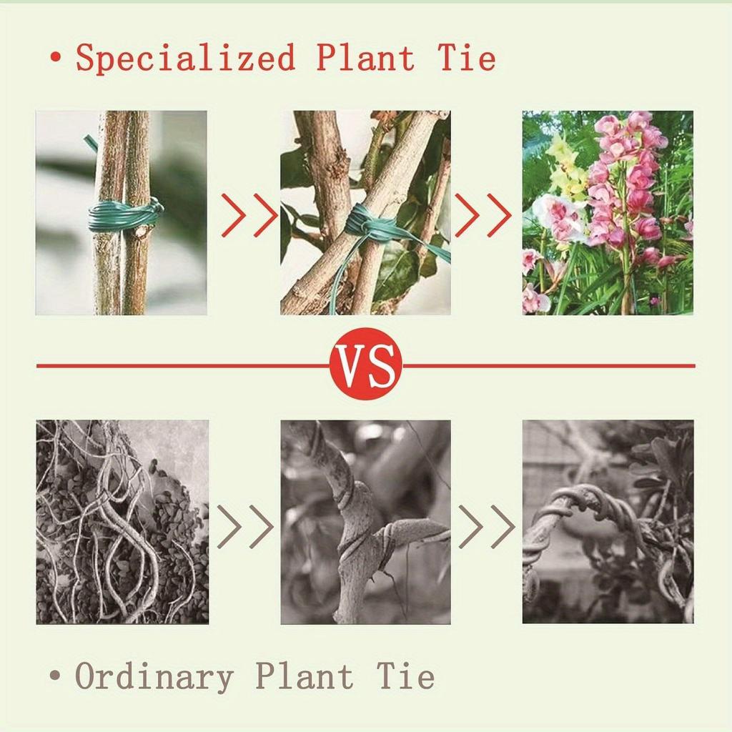 30m/50m/100m Green Cable Ties with Cutter, Garden Plant Ties Reusable Gardening Tomatoes Tie Garden Ties for Plants, Garden Twist