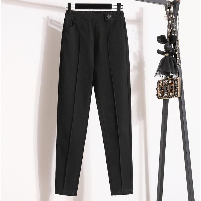 DIMANAF Plus Größe Frauen Jeans Frühling Hosen Denim Bleistift Weibliche Elastische Grundlegende Blau Hohe Taille Hose Oversize Mode Neue Hosen 4XL 5XL