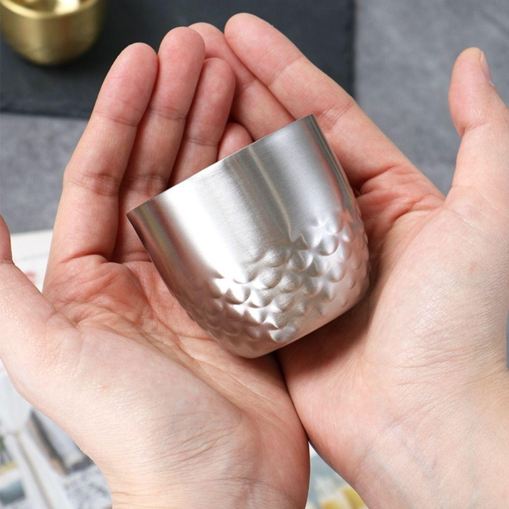Drinkware Stainless Steel Double Cup Durable Sturdy Drinking Cup Thicked Personalized Tea Cup Water