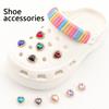 Shoe Charms Pins for Sandals Love Colorful Gemstone Crystal Drill Shoes Decoration Flower Buckle Shoes Accessories 1PC
