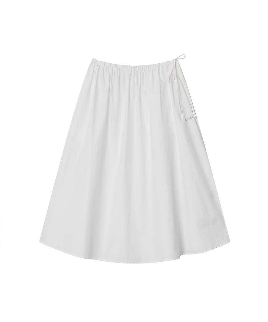 Marot Cotton String Midi Skirt_White