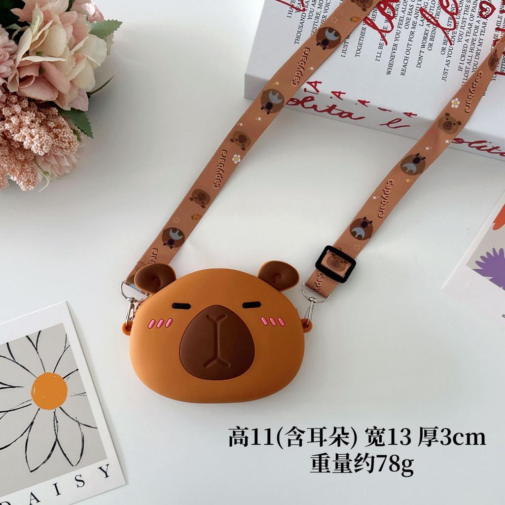Cartoon Kapibara Children's Silicone Change Bag Cute Capybara Girl Crossbody Bag Hot Selling Small Wallet
