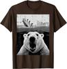 Polar Bear Sinking Titanic Meme Graphic Tee Funny Casual Short Sleeve TShirt for Men Women