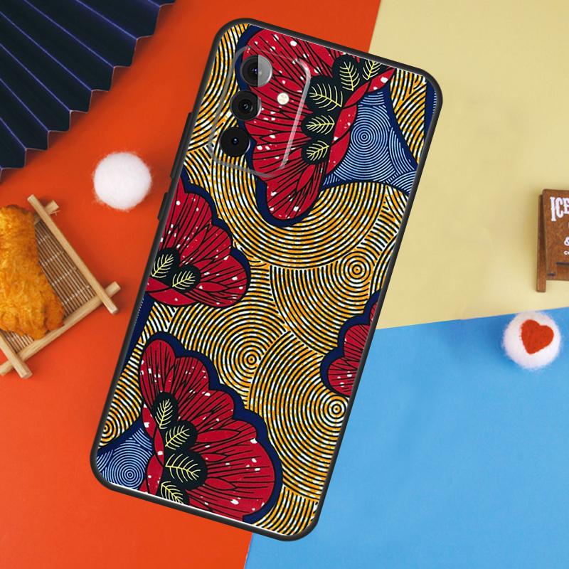 African Wax Print Design Case For Samsung Galaxy A16 A26 A36 A56 A17 A55 A35 A15 A52 A32 A12 A53 A33 A13 A14 A34 A54