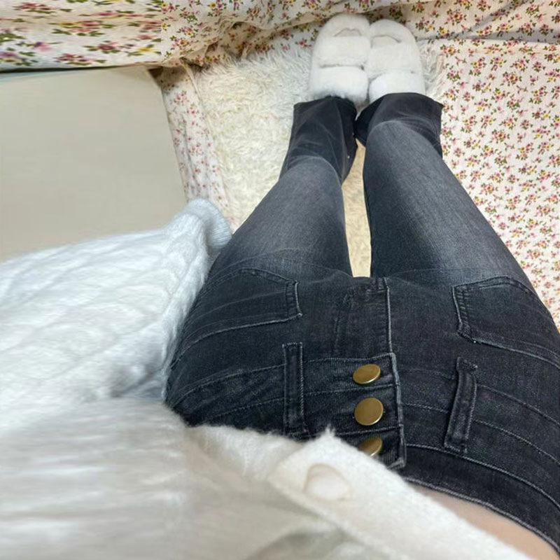 Spring and Autumn Women's Jeans Slim Micro Flare Jeans Vintage Spice Girls Stretch Long Pants Denim Jeans