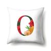 Polyester Pillowcase Watercolor Flowers Car Decoration Print 26 English Letters Home Cushion Cover