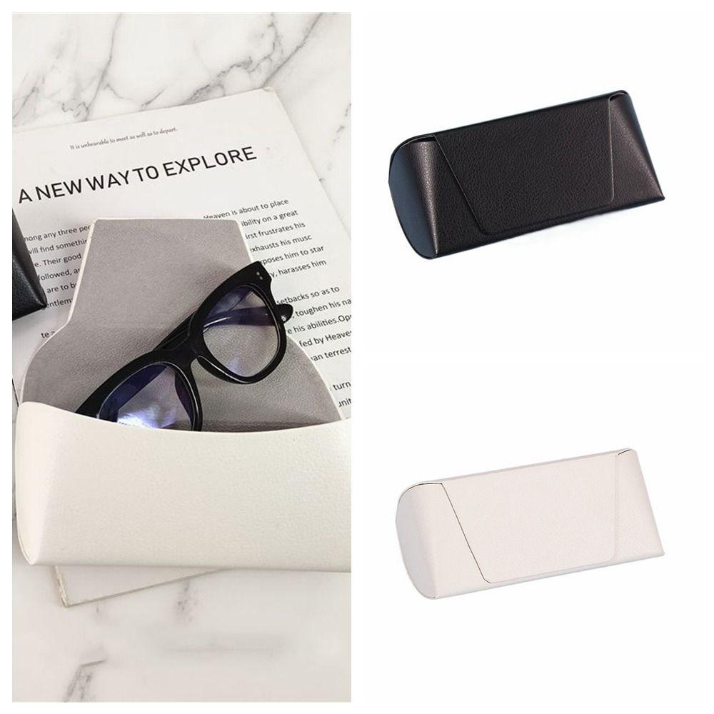 

with Magnetic PU Leather Glasses Box Anti Pressure Eye Glasses Holder Eyewear Protector Case Male белый